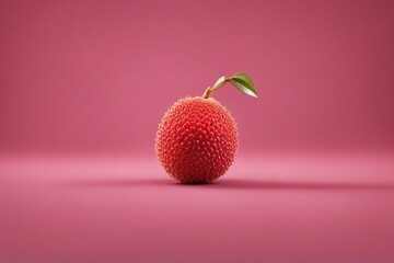 Wall Mural - Fresh lychee or litchi fruit isolated over soft pink background