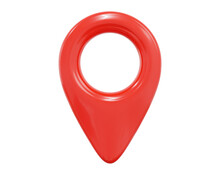 3d Red Map Location Pointer. Pin Code Icon Of The Geolocation Map.  Plastic Cartoon Style. Stock Vector Illustration On Isolated Background.