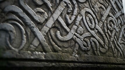 Wall Mural - a close up of a intricate pattern on a stone wall