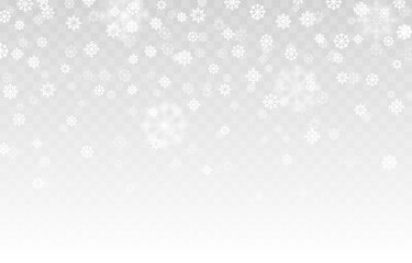 Wall Mural - Vector snow background png. Snow png. Snowfall, blizzard, winter. Falling snowflakes. Christmas background.