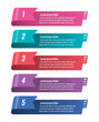 five step briefing template. ribbon infographic template. business, web, annual report, internet, magazine infographic template