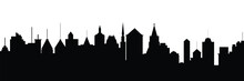 City silhouette banner. Skyscrapers silhouette. Vector illustration. 