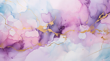 Sticker - abstract marble texture wallpaper plus purple pink white and gold colors