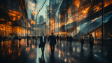 Fototapeta Londyn - Corporate office - lobby - blurred images - movement - motion blur
