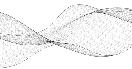 Wall Mural - abstract geometric surface wave 3d
