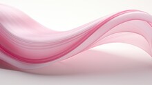  A Pink Wave Of Flowing Fabric On A White Background With A Soft Pink Hue.  Generative Ai