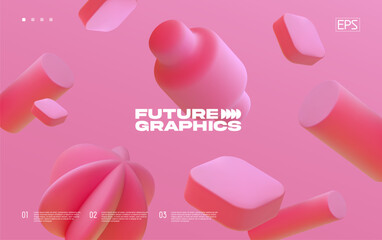 Wall Mural - 3d background with gradient geometric shapes. eps10 vector.