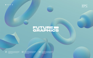Wall Mural - 3d background with gradient geometric shapes. eps10 vector.