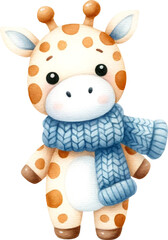 Poster - Cute giraffe illustration created with Generative AI technology