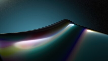 modern artistic bezier rainbow reflection on metal plate elegant modern 3d rendering image abstract 