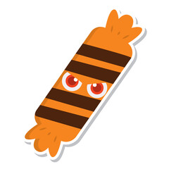 Poster - Isolated cute halloween candy sticker icon Vector