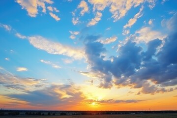 Wall Mural - sunset on blue sky. blue sky with some clouds