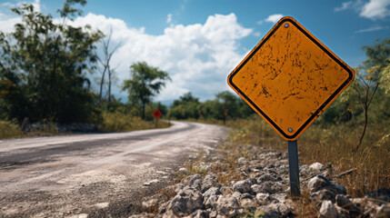 Wall Mural - Road sign are clearly placed along the road