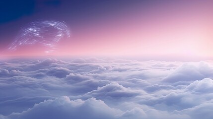 Wall Mural - Unreal sky with clouds, neon. Generation AI