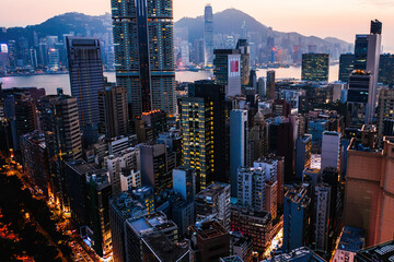 Wall Mural -  Metropolitan city infrastructure in twilight time