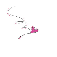 Wall Mural - Love icon. Love symbol in line art style. Love icon. Love icon in line art style. Thin contour and romantic symbol for greeting card and web banner in simple linear style. 