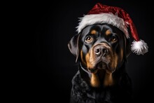Christmas Animals On Black Background
