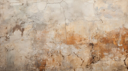 Canvas Print - Ancient wall with rough cracked paint, old fresco texture background Ancient wall with rough cracked paint, old fresco texture background