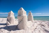 Fototapeta  - Sandcastle on Gulf Island National Seashore, Pensacola Beach, Florida