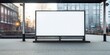 Clear Billboard in public place with blank copy space screen for advertising or promotional poster content, empty mock up Lightbox for information, blank display in station area with d : Generative AI
