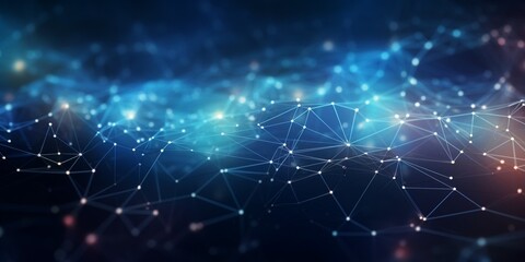 Aufkleber - Abstract Technology Network Background Illustration : Generative AI