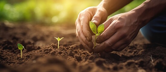 Canvas Print - Farmer s experienced touch assessing soil health before planting