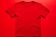 Red t-shirt on a colored background