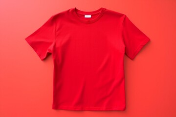 Wall Mural - Red t-shirt on a colored background