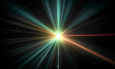 Wall Mural - beautiful light flares. glowing streaks on dark background