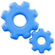 © Yumo - Settings icon gear symbol 3d render illustration isolated on transparent background