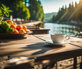 Wall Mural - cup of coffee on the table