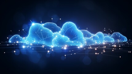 Wall Mural - abstract cloud computing connection technology: digital innovation in the sky