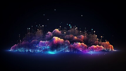 Wall Mural - seamless cloud computing: futuristic data transfer technology over the internet