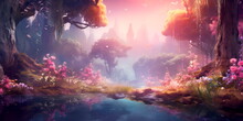 Watercolor Background That Captures The Mystical Allure Of An Enchanted Forest With Soft, Ethereal Colors And Delicate, Nature-inspired Motifs.