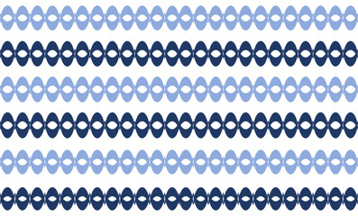 two tone blue and white patterns, seamless pattern with dot circle strip pattern of blue as horizontal strip style repeat, replete image design for fabric printing, blue bubble chain
