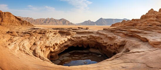 Canvas Print - Beautiful natural rock formation in the Omani desert called The Sink Hole