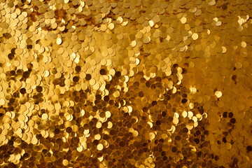 Wall Mural - illustration of gold sparkles background texture. Created with Generative AI