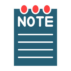 Paper Note Glyph Two Color Icon Design