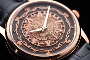 close-up of engraved watch back cover