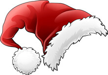Santa Claus Hat Father Christmas Cap Cartoon Corner Frame Design Element