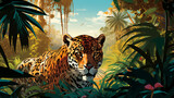 Fototapeta  - cheetah in jungle