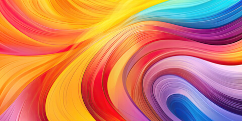 Wall Mural - flowing waves abstract in rainbow colors