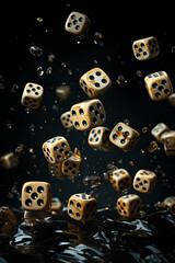 Aufkleber - some dices on a dark background, 