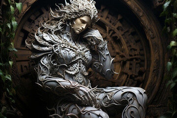 Aufkleber - angel lv album art, in the style of sculpted forms, detailed and ornate designs, 