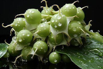 Fototapete - this image is a close up of a pod of white baby pearls,   