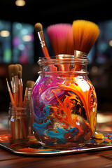 Poster - two brushes inside a cup, 