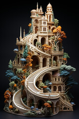 Aufkleber -  3D-printed architectural model as the printer head moves in precise paths.  