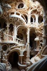 Aufkleber -  3D-printed architectural model as the printer head moves in precise paths.  