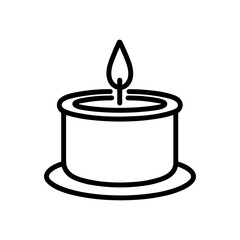Canvas Print - candle icon in flat design. black linear candle symbol. monochrome candle logo.