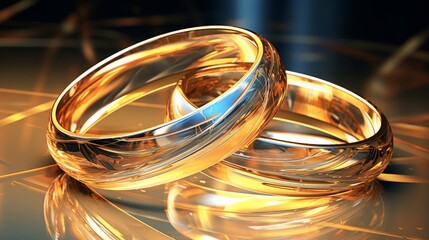 Sticker - Artistic abstract renderings of wedding rings